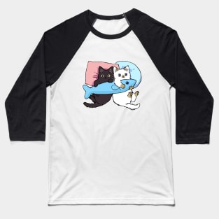 Two cats and a fish Baseball T-Shirt